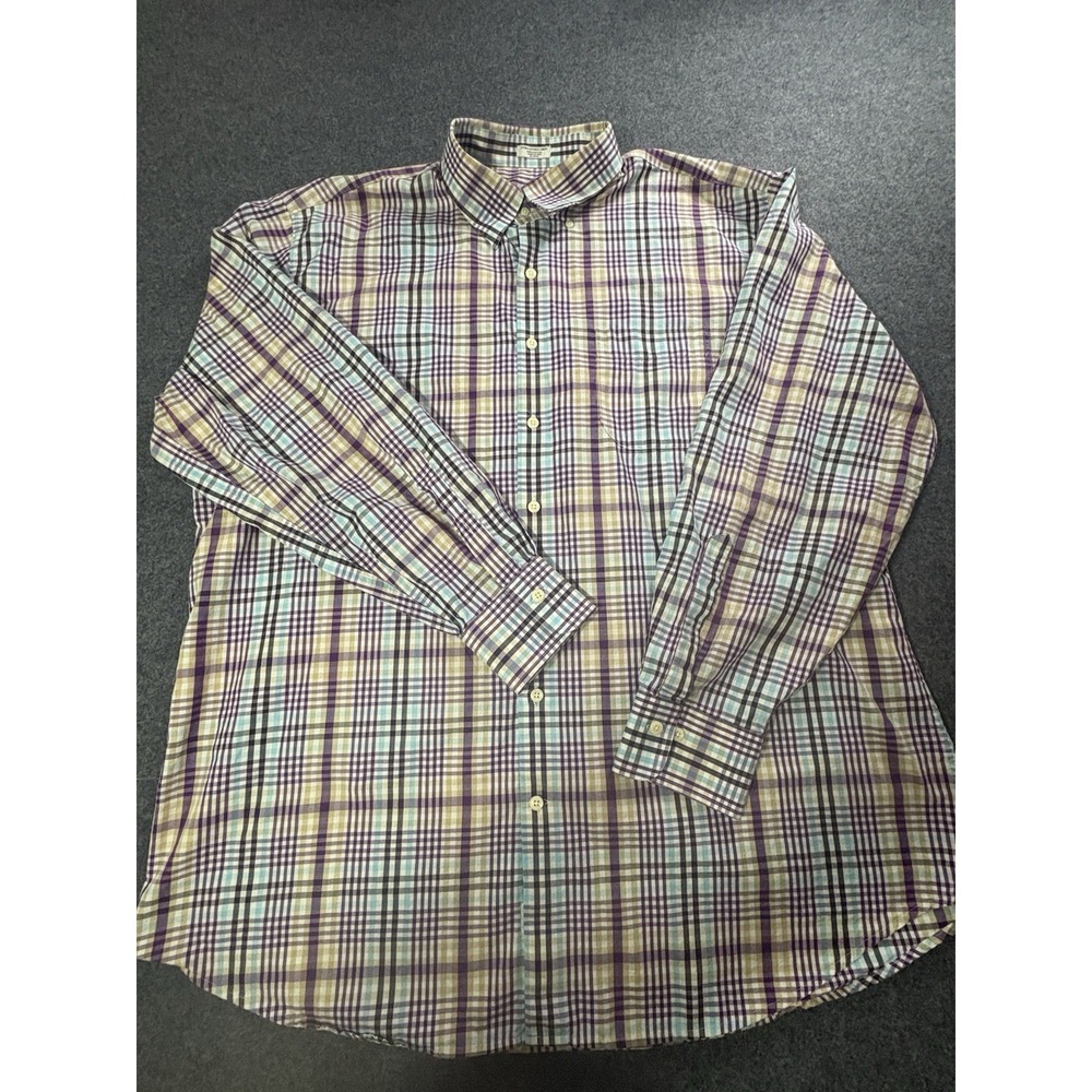Men's Peter‎ Millar Button Up Shirt Long Sleeve Multicolor Plaid & Checks XXL